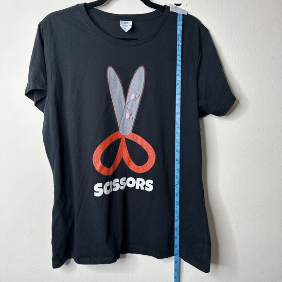 Port & Company Black Short Sleeve Round Neck Scissors Graphic Tee XL - Picture 6 of 8